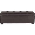 thumbnail image 1 of SAFAVIEH Maiden Large Rustic Flip Top Tufted Storage Bench, Brown, 1 of 4