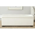 thumbnail image 1 of SAFAVIEH Maiden Large Rustic Flip Top Tufted Storage Bench, Flat Cream, 1 of 5
