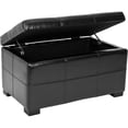 thumbnail image 1 of SAFAVIEH Maiden Small Rustic Flip Top Tufted Storage Bench, Black, 1 of 3