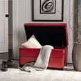 thumbnail image 1 of SAFAVIEH Maiden Small Rustic Flip Top Tufted Storage Bench, Red, 1 of 11
