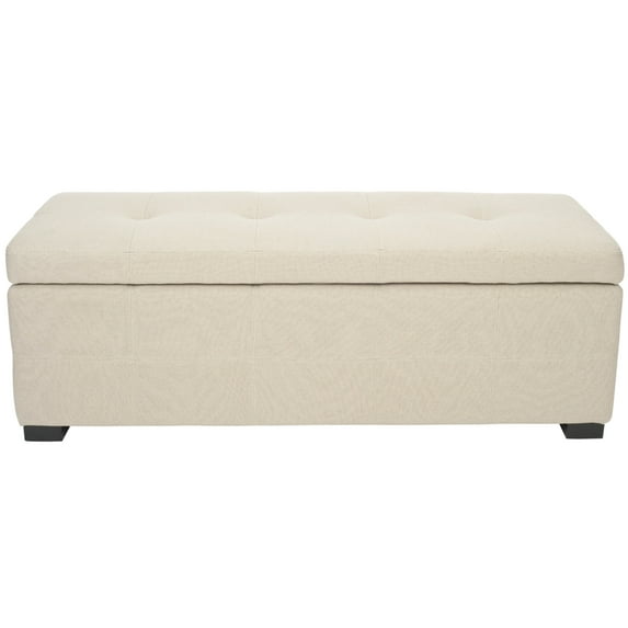SAFAVIEH Maiden Tufted Storage Bench Large Taupe