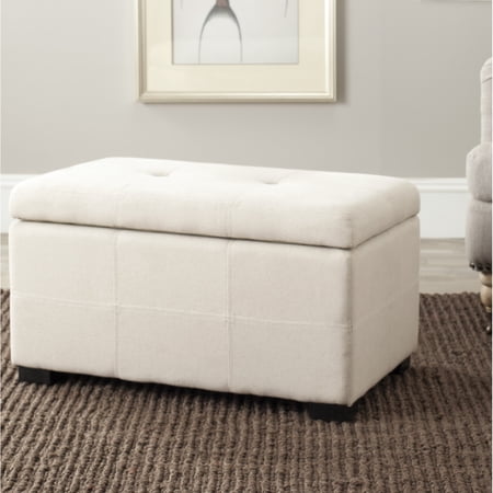 SAFAVIEH Maiden Tufted Storage Bench Sm Taupe