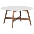 thumbnail image 1 of SAFAVIEH Maja Round Marble Coffee Table, Marble/Walnut, 1 of 10
