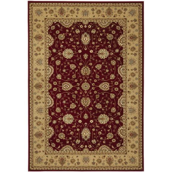 SAFAVIEH Majesty Ruadhan Floral Bordered Area Rug, Red/Camel, 5'3" x 7'6"