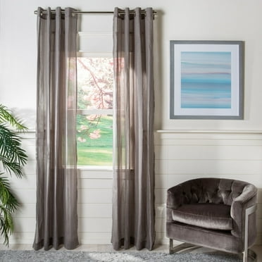 SAFAVIEH Makena Grommet Curtain Window Panel, 52" x 84", Charcoal