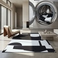 thumbnail image 1 of SAFAVIEH Malibu Asteria Abstract Polyester Machine Washable Area Rug, Black/Ivory, 4' x 6', 1 of 13