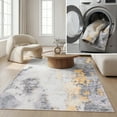 thumbnail image 1 of SAFAVIEH Malibu Coilean Abstract Polyester Machine Washable Area Rug, Gray/Gold, 6' x 9', 1 of 13