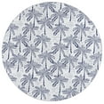 thumbnail image 1 of SAFAVIEH Malibu Crispin Leaves Polyester Machine Washable Area Rug, Ivory/Navy, 6' x 6' Round, 1 of 7