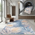 thumbnail image 1 of SAFAVIEH Malibu Daffodil Leaves Polyester Machine Washable Area Rug, Blue/Light Blue, 4' x 6', 1 of 12