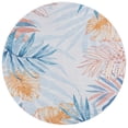 thumbnail image 1 of SAFAVIEH Malibu Daffodil Leaves Polyester Machine Washable Area Rug, Light Blue/Beige, 6' x 6' Round, 1 of 11