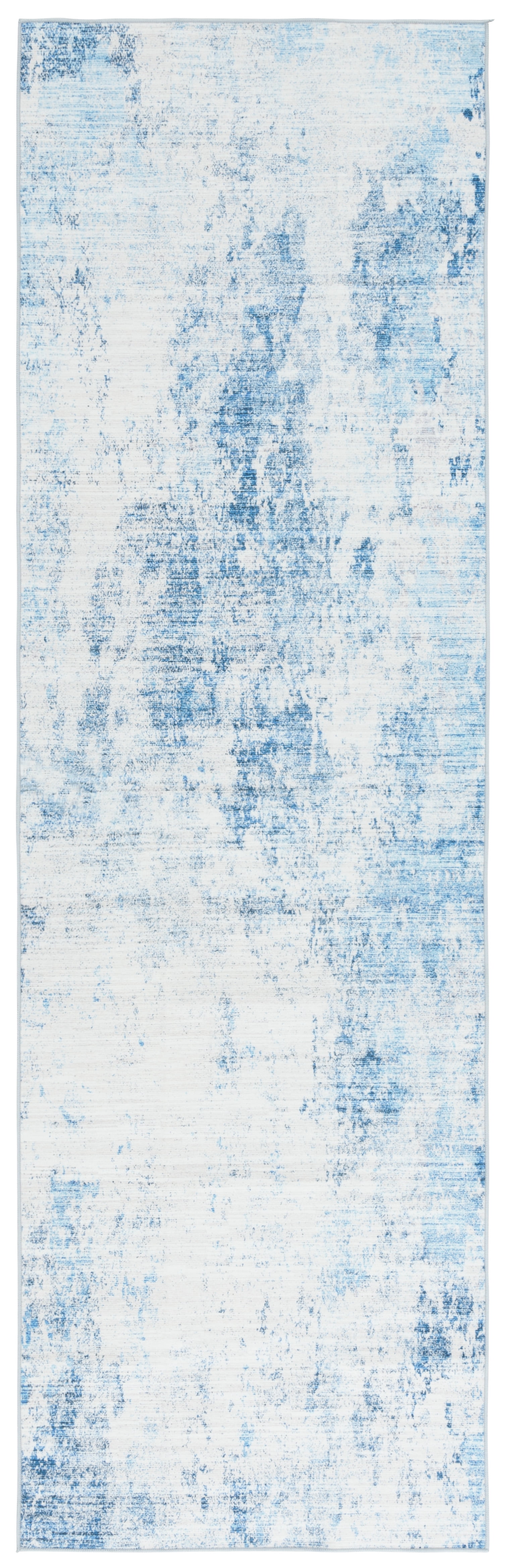 SAFAVIEH Malibu Dalia Distressed Polyester Runner Rug, Beige/Turquoise, 2'6" x 8'