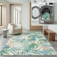 thumbnail image 1 of SAFAVIEH Malibu Faris Botanical Polyester Machine Washable Area Rug, Ivory/Green, 6' x 6' Square, 1 of 12
