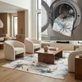thumbnail image 1 of SAFAVIEH Malibu Florence Leaves Polyester Machine Washable Area Rug, Ivory/Taupe, 3' x 5', 1 of 12
