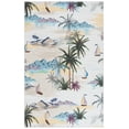 thumbnail image 1 of SAFAVIEH Malibu Florence Leaves Polyester Machine Washable Area Rug, Ivory/Taupe, 4' x 6', 1 of 11