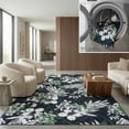 thumbnail image 1 of SAFAVIEH Malibu Keiran Leaves Polyester Area Rug, Black/Green, 6' x 9', 1 of 12