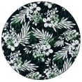thumbnail image 1 of SAFAVIEH Malibu Keiran Leaves Polyester Machine Washable Area Rug, Black/Green, 6' x 6' Round, 1 of 11