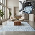 thumbnail image 1 of SAFAVIEH Malibu Lorenzo Geometric Polyester Machine Washable Area Rug, Grey/Aqua, 4' x 6', 1 of 13