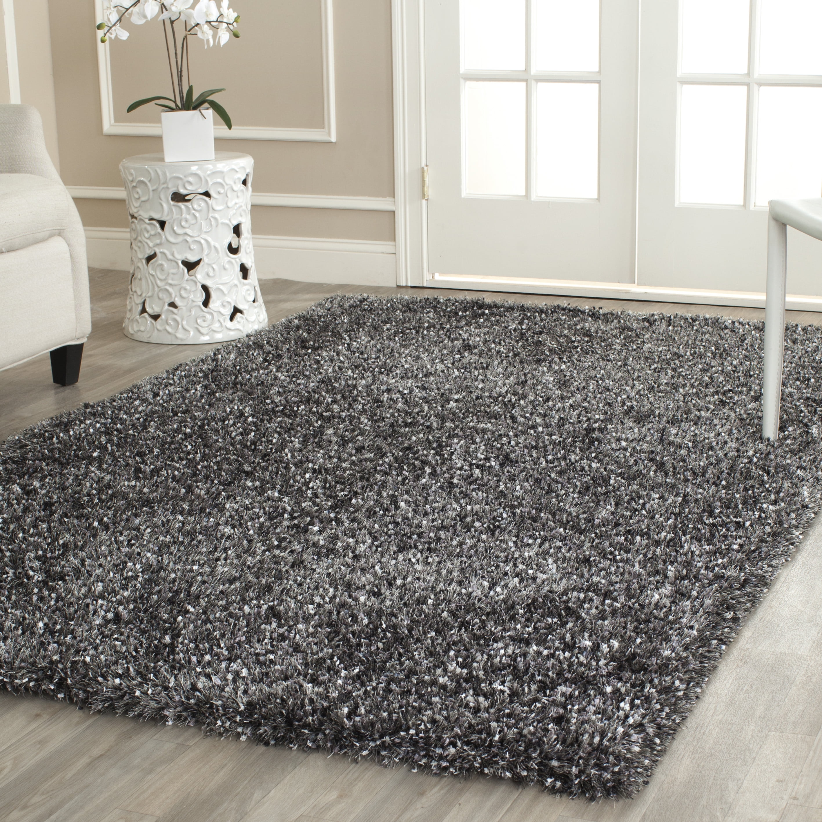 Confetti Colored Shag Rug SAFAVIEH Malibu Marina Confetti Polyester Shag Area Rug, Charcoal, 10 ...