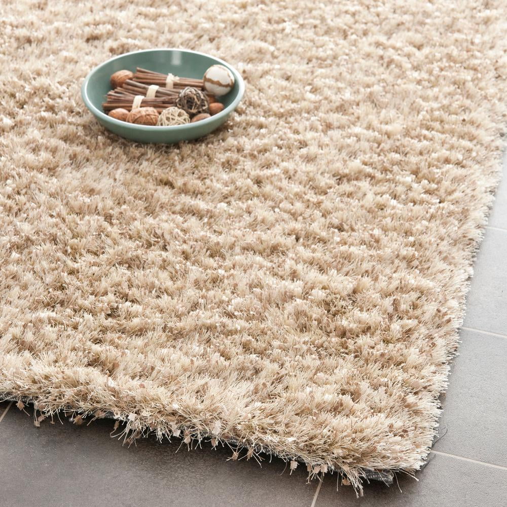 Natural Hand-Tufted Shag Area Rug 3'6" x 5'6"