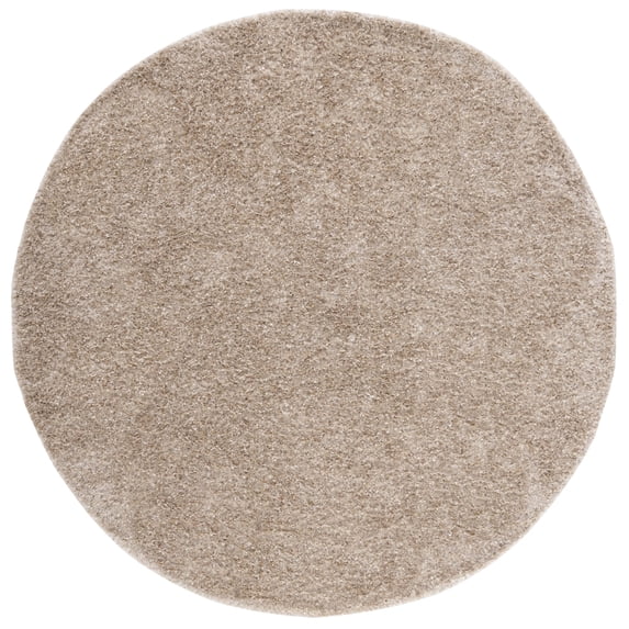 SAFAVIEH Malibu Marina Confetti Polyester Shag Area Rug, Natural, 5' x 5' Round