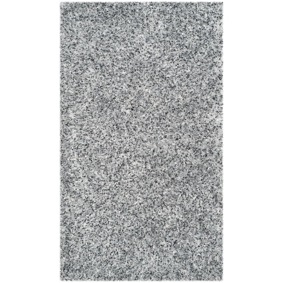 SAFAVIEH Malibu Marina Confetti Polyester Shag Area Rug, Silver, 2'6" x 4'