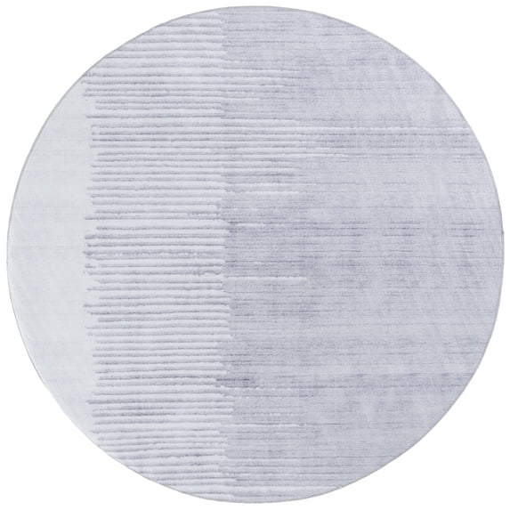 SAFAVIEH Malibu Sabella Distressed Polyester Machine Washable Area Rug, Light Gray/Gray, 6' x 6' Round
