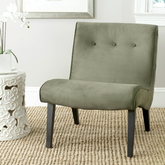 SAFAVIEH Mandell Chair With Buttons Forest Green