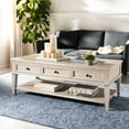 thumbnail image 1 of SAFAVIEH Manelin Rustic Coffee Table with 3 Storage Drawers, White Wash, 1 of 11