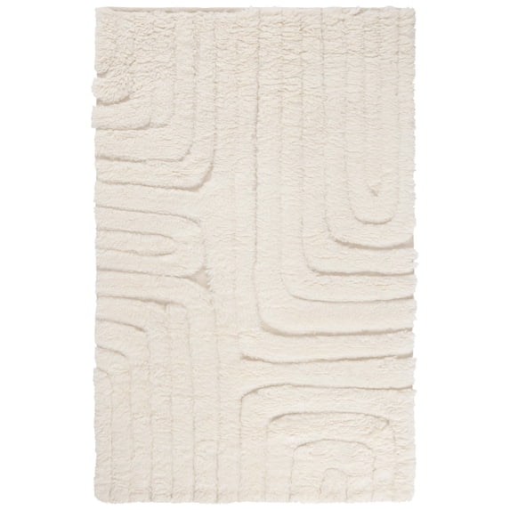 SAFAVIEH Manhattan Aisha Geometric Wool Area Rug, Ivory, 4' x 6'