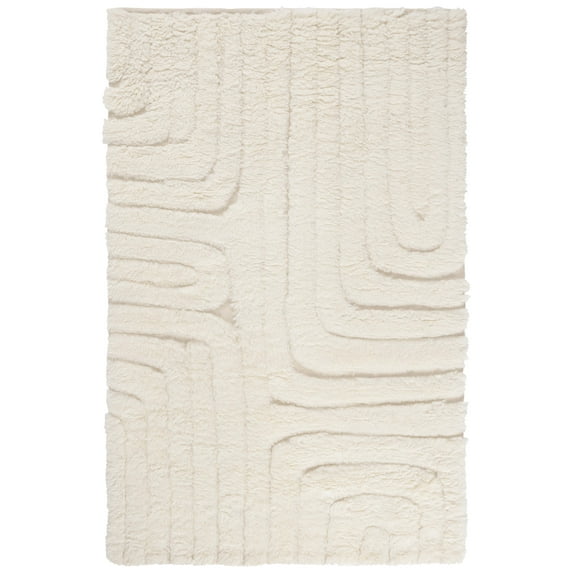 SAFAVIEH Manhattan Aisha Geometric Wool Area Rug, Ivory, 5' x 8'