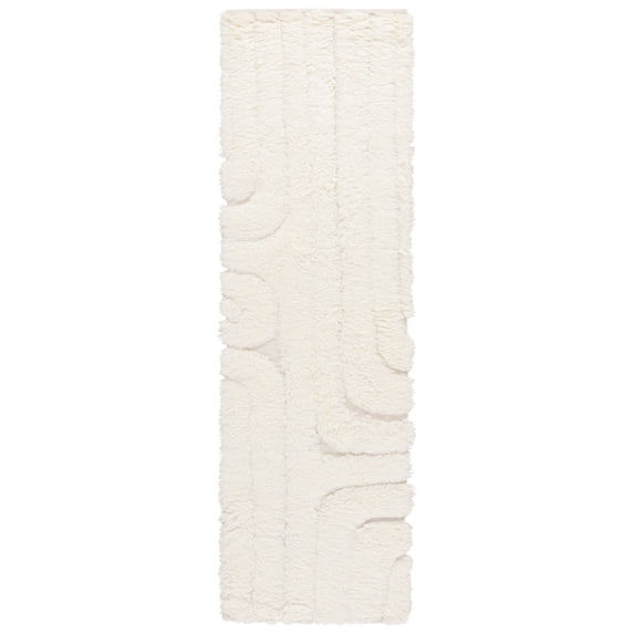 SAFAVIEH Manhattan Aisha Geometric Wool Runner Rug, Ivory, 2'3" x 8'