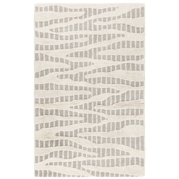 SAFAVIEH Manhattan Alexanndria Striped Area Rug, Grey/Ivory, 3' x 5'