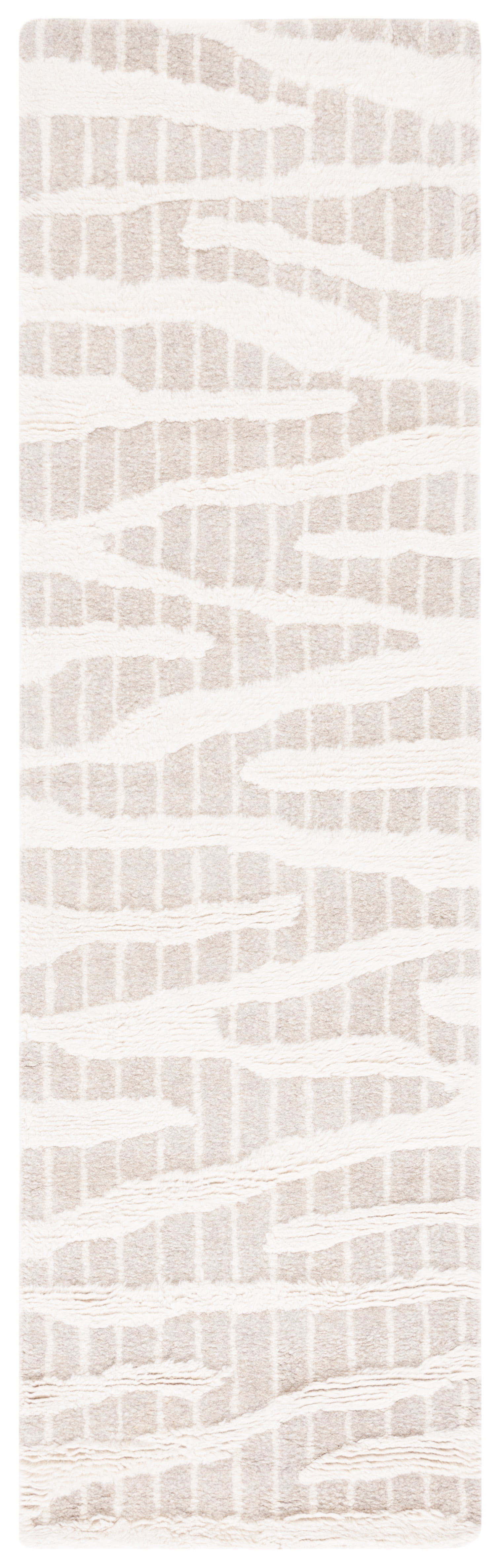 SAFAVIEH Manhattan Alexanndria Striped Runner Rug, Beige/Ivory, 2'3" x 8'