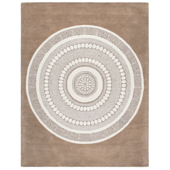 SAFAVIEH Manhattan Angjelko Geometric Area Rug, Brown/Ivory, 8' x 10'
