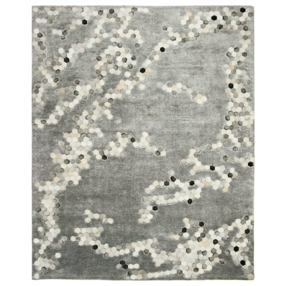 SAFAVIEH Manhattan Atanas Abstract Area Rug, Grey/Ivory, 9' x 12'