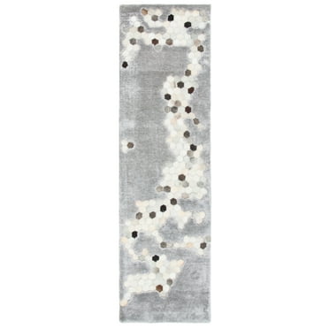 SAFAVIEH Manhattan Atanas Abstract Runner Rug, Grey/Ivory, 2'3" x 8'