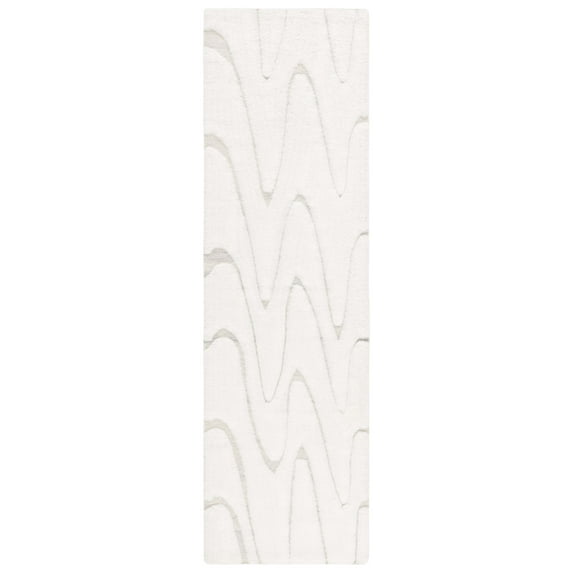 SAFAVIEH Manhattan Boniface Wavy Striped Runner Rug, Ivory/Beige, 2'3" x 8'