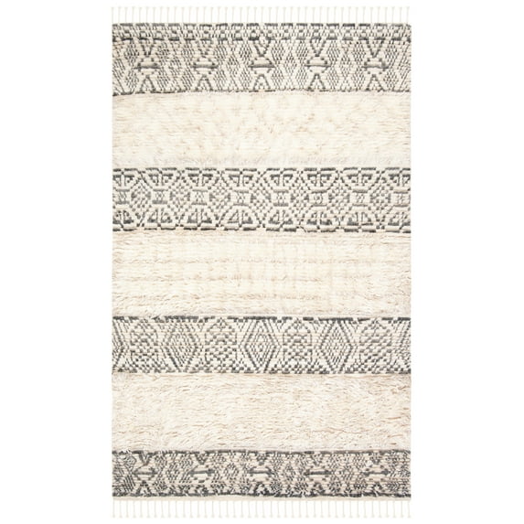 SAFAVIEH Manhattan Earnestine Southwestern Area Rug, Ivory/Grey, 8' x 10'