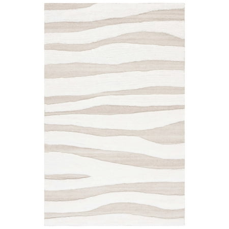 SAFAVIEH Manhattan Emma Wavy Striped Area Rug, Ivory/Beige, 6' x 9'