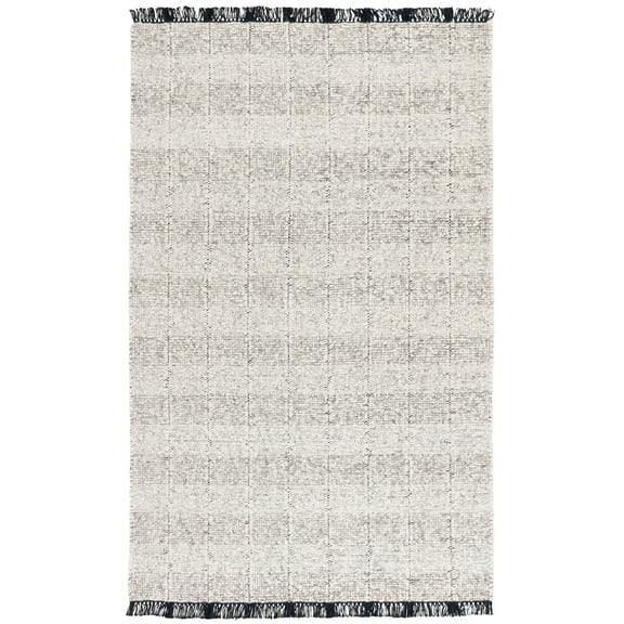 SAFAVIEH Manhattan Galena Distressed Area Rug, Ivory/Black, 8' x 10'
