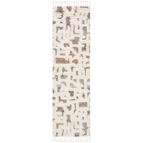 SAFAVIEH Manhattan Margaret Abstract Runner Rug, Ivory/Grey, 2'3" x 8'
