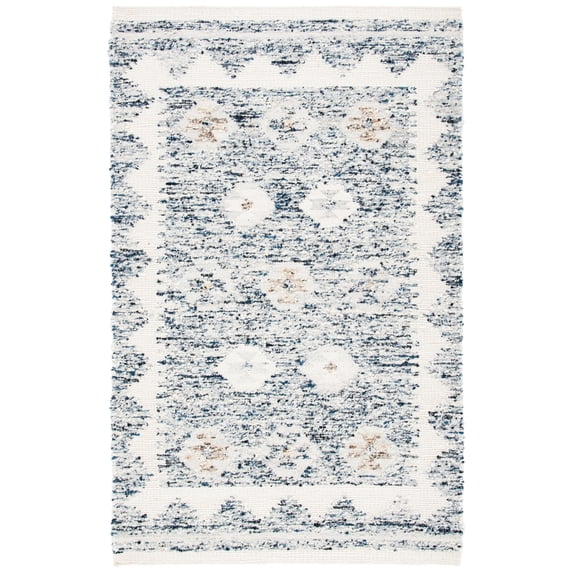 SAFAVIEH Manhattan Marina Medallion Area Rug, Ivory/Blue, 6' x 9'