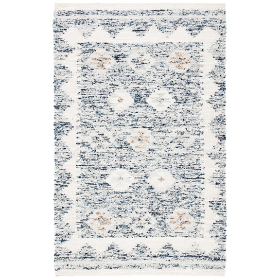 SAFAVIEH Manhattan Marina Medallion Area Rug, Ivory/Blue, 6' x 9'