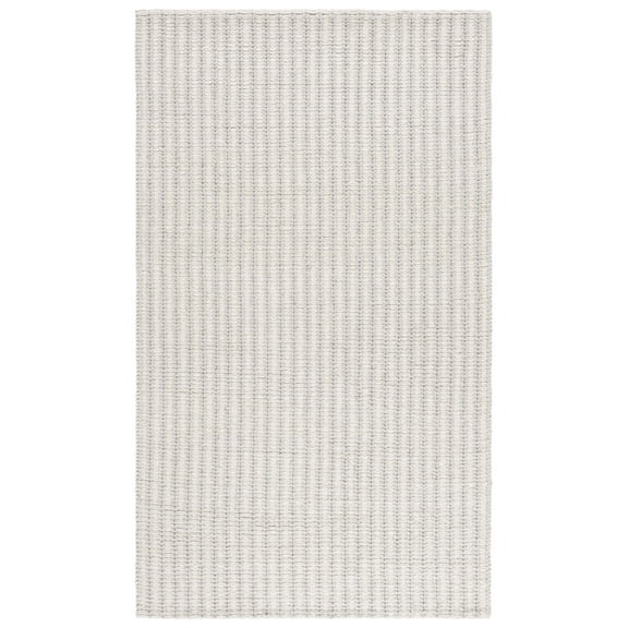 SAFAVIEH Manhattan Orlando Solid Area Rug, Ivory/Grey, 3' x 5'