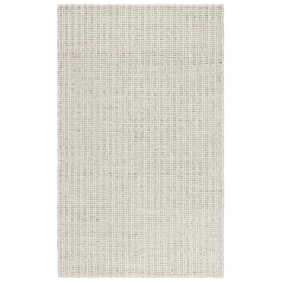 SAFAVIEH Manhattan Orlando Solid Area Rug, Ivory/Sage, 3' x 5'