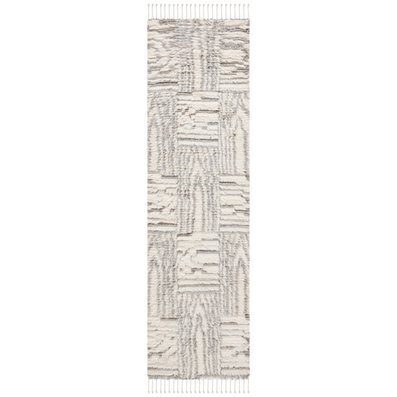 SAFAVIEH Manhattan Rae Abstract Runner Rug, Ivory/Grey, 2'3" x 8'
