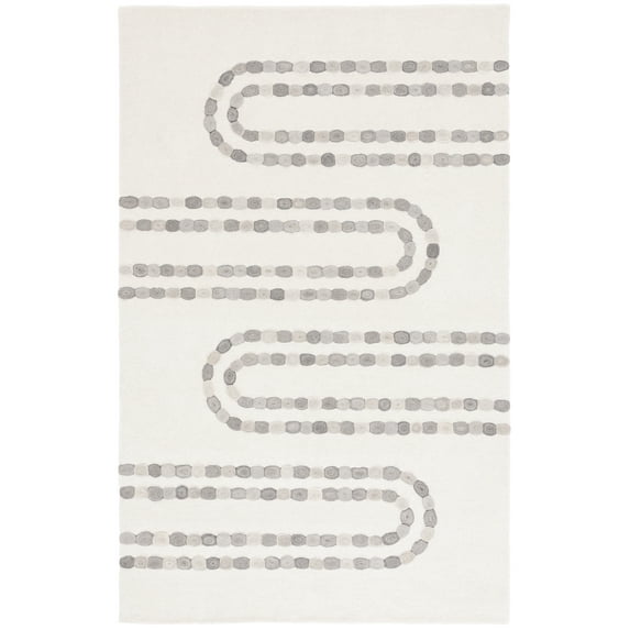 SAFAVIEH Manhattan Rylie Geometric Area Rug, Ivory/Gray, 5' x 8'