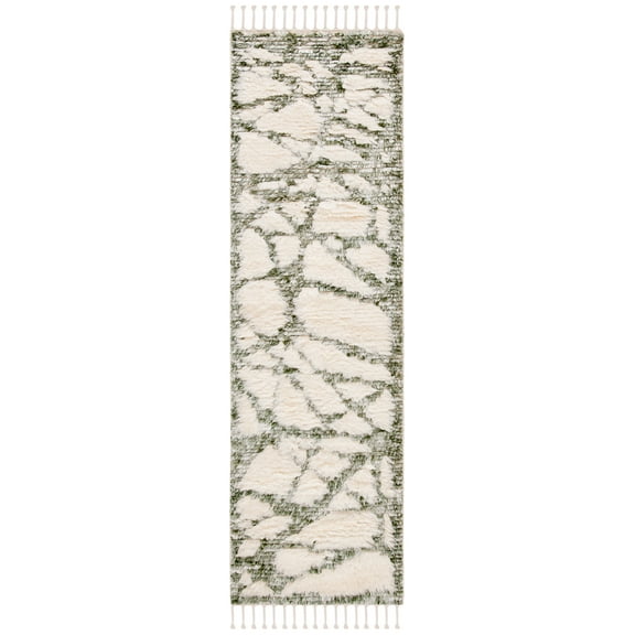 SAFAVIEH Manhattan Tarah Abstract Runner Rug, Ivory/Sage, 2'3" x 8'