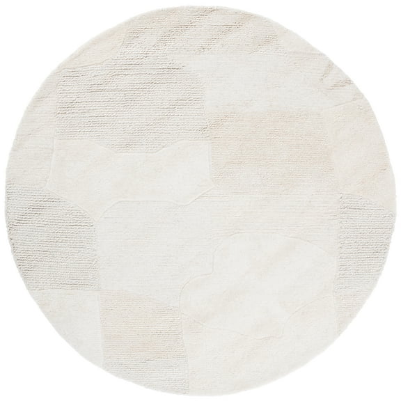 SAFAVIEH Manhattan Thelma Geometric Area Rug, Ivory/Beige, 6' x 6' Round