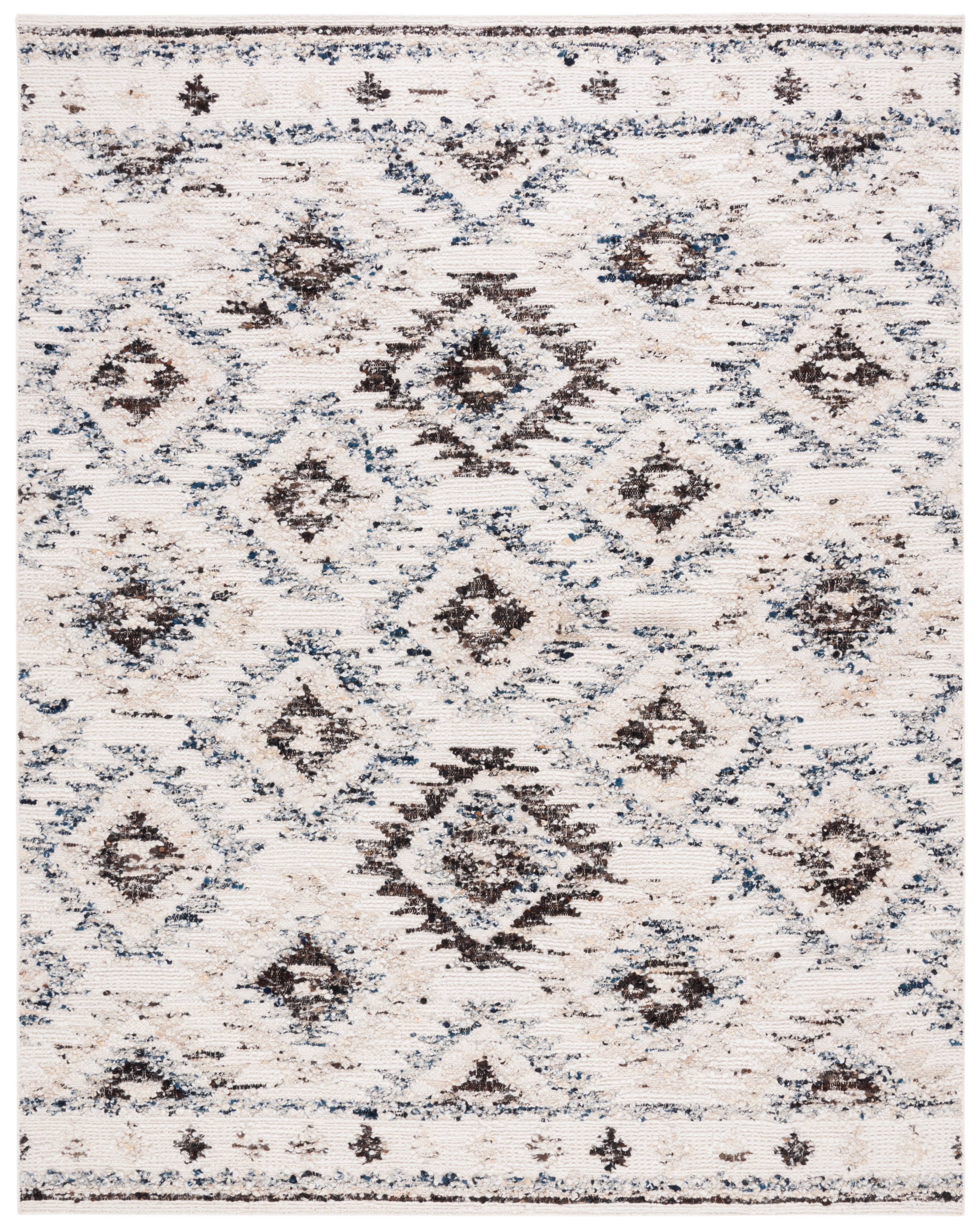 SAFAVIEH Manhattan Valentina Southwestern Area Rug, Ivory/Charcoal, 8' x 10'